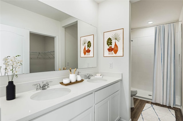 5626 Paddock Fence Ln, Apopka, FL 32712 - bathroom with double vanity, toilet, a shower stall, and a sink