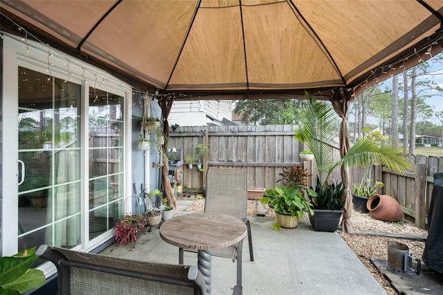 view of patio with a gazebo