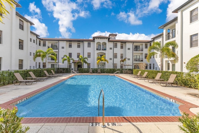 view of pool with a patio area