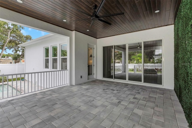 view of patio / terrace with ceiling fan