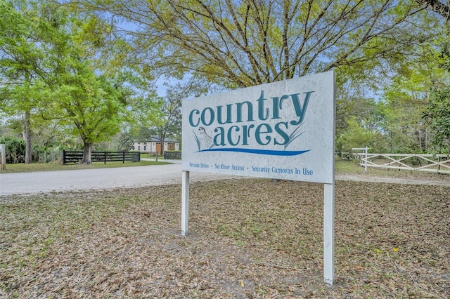 view of community sign