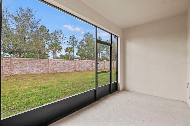 unfurnished sunroom with a healthy amount of sunlight