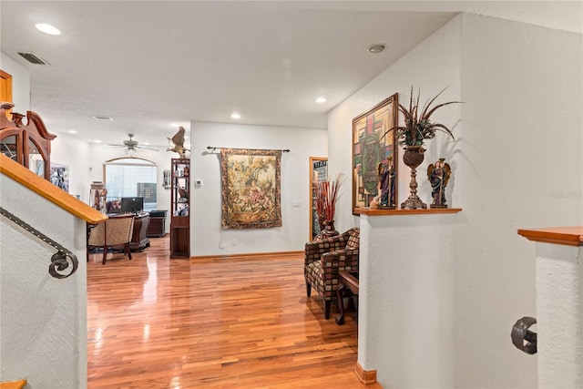 hallway featuring light hardwood / wood-style flooring