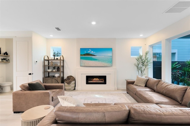 living room featuring light hardwood / wood-style flooring