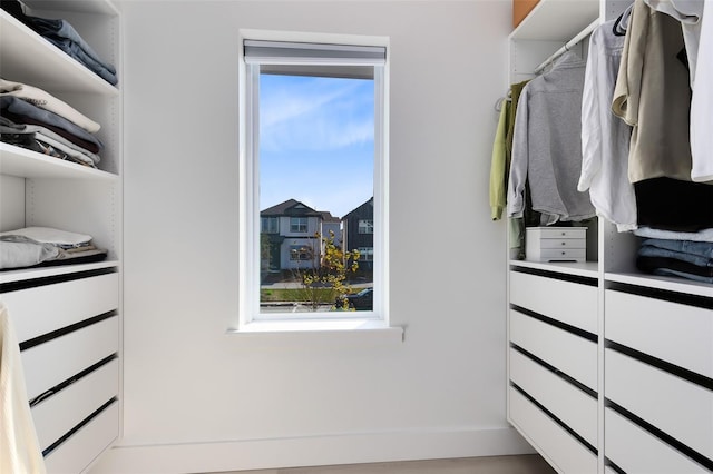 view of walk in closet