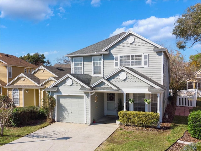 view of property featuring a garage