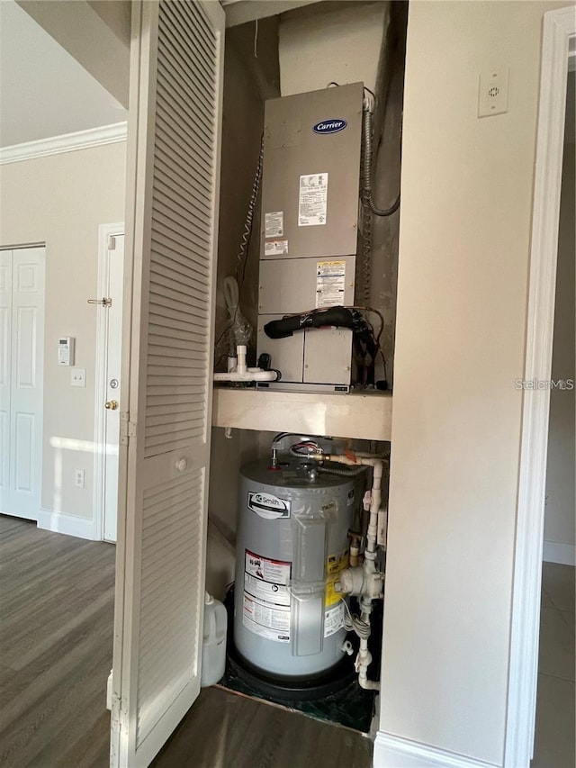 utilities featuring heating unit and water heater