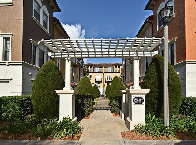 surrounding community featuring a pergola