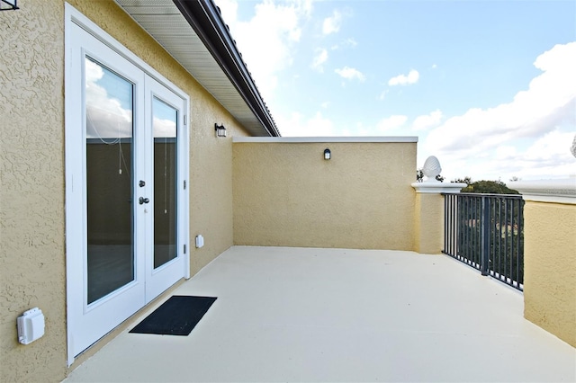 view of patio featuring french doors