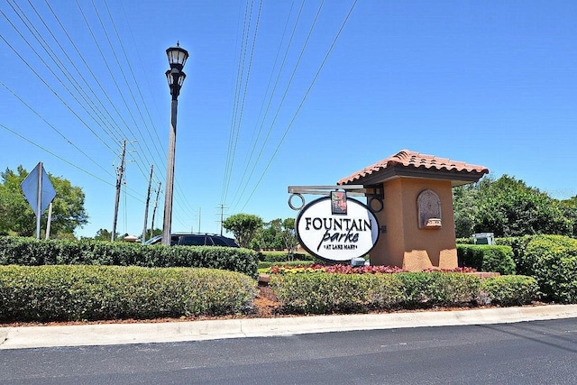 view of community sign