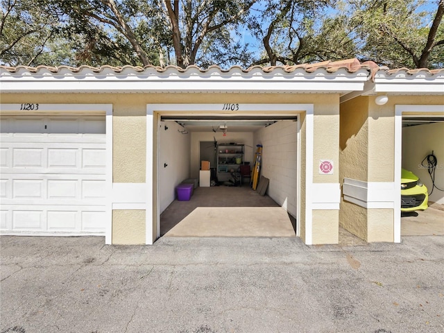 view of garage