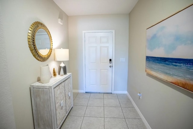 interior space with light tile patterned floors