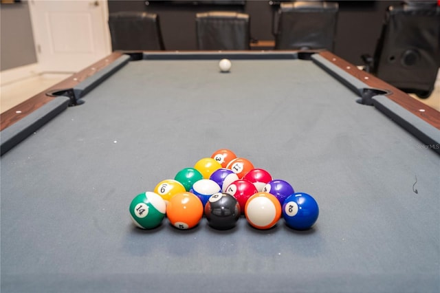 interior space with billiards