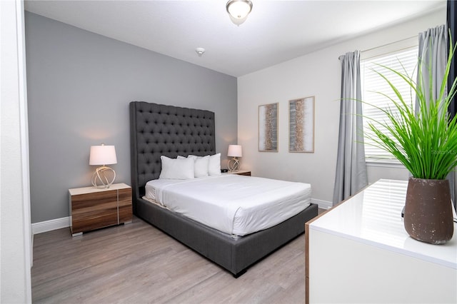 bedroom featuring light hardwood / wood-style flooring