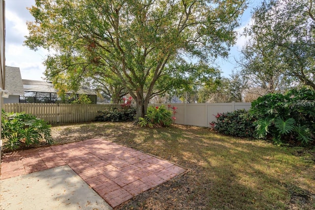 view of yard with a patio area