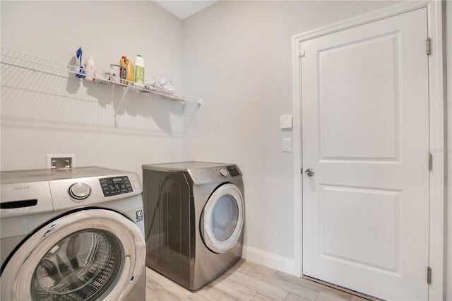 laundry room featuring washer and dryer