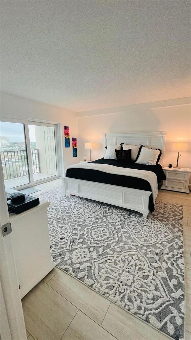 bedroom with a textured ceiling