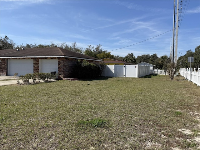 exterior space with a garage