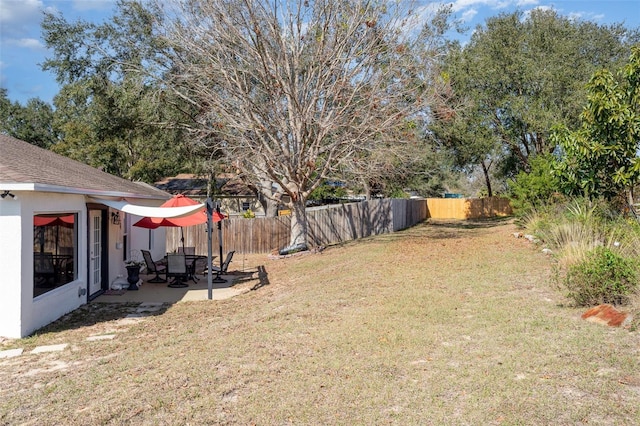 view of yard featuring a patio area