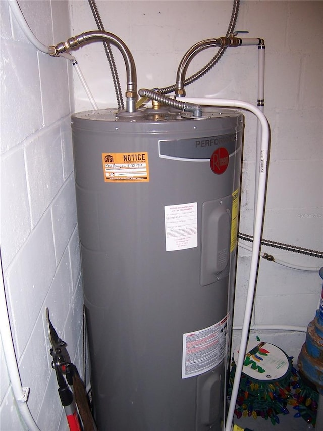 utilities featuring electric water heater