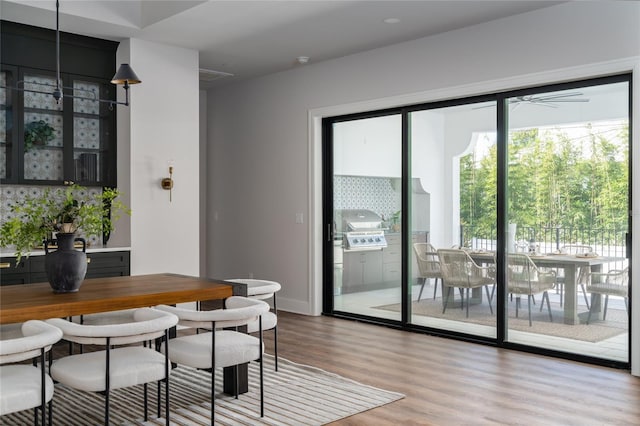 dining area featuring hardwood / wood-style floors