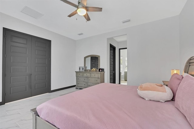 bedroom with ceiling fan