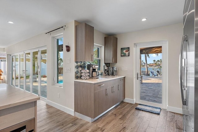 kitchen featuring sink and light hardwood / wood-style floors