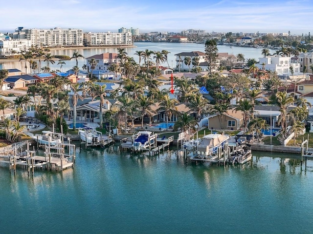 water view featuring a boat dock