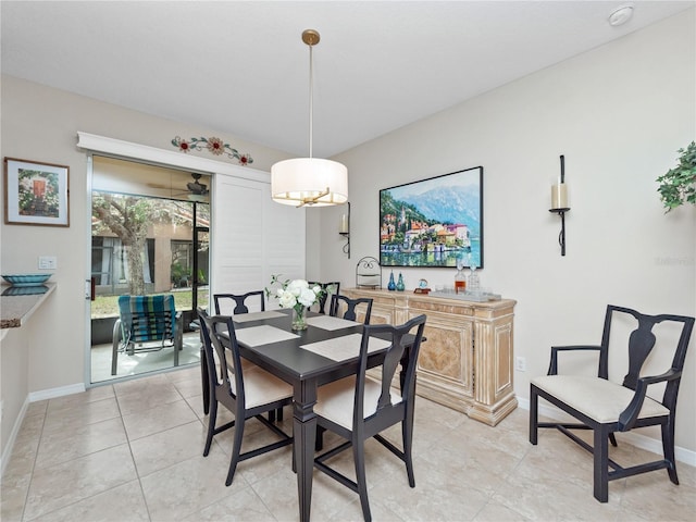 dining room featuring light tile patterned floors