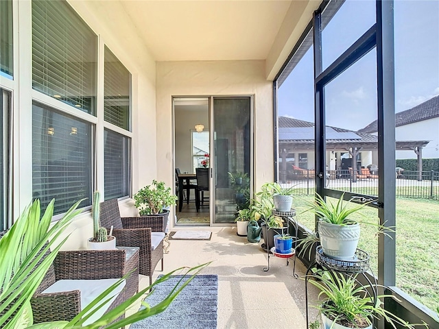 view of sunroom