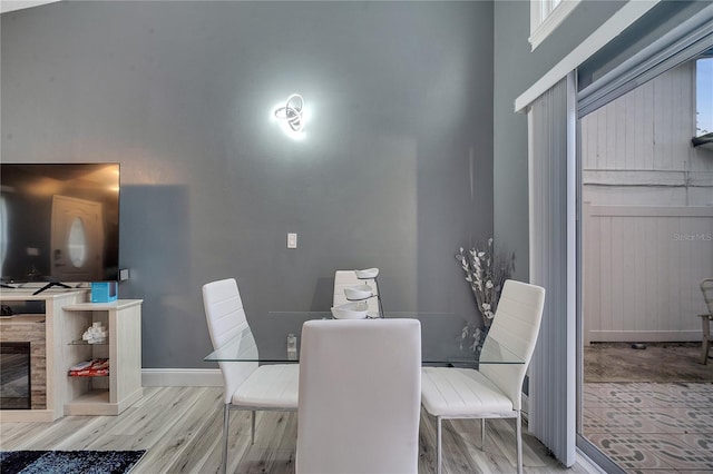 dining room with hardwood / wood-style flooring