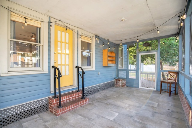 view of unfurnished sunroom