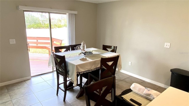 view of tiled dining room