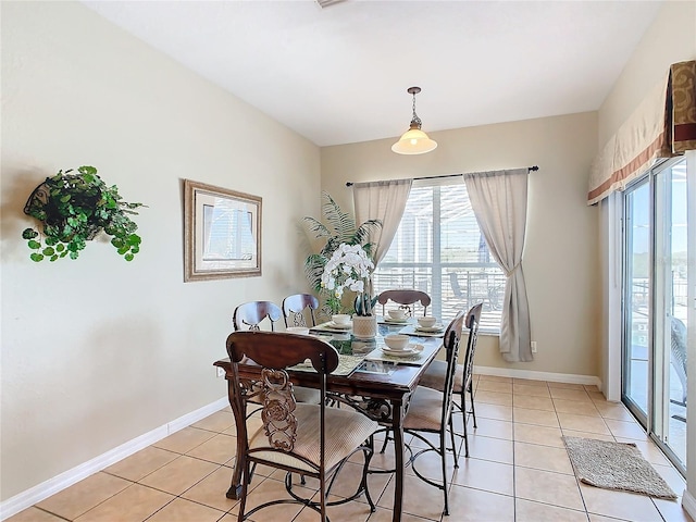 view of tiled dining area