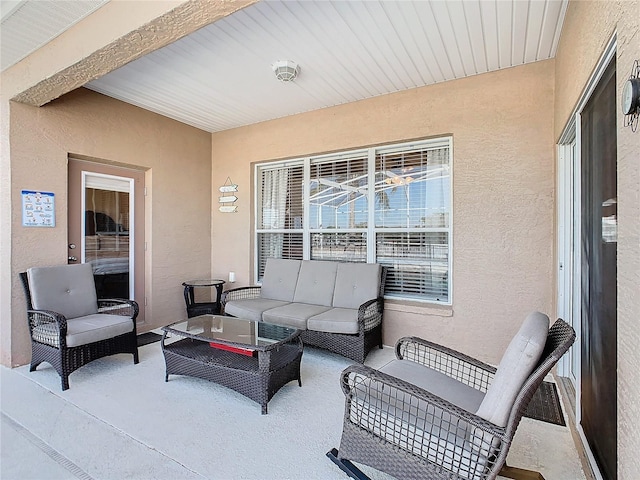 view of patio / terrace with an outdoor living space