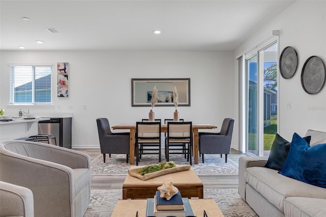 living room featuring light hardwood / wood-style floors