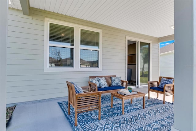 view of patio / terrace featuring an outdoor living space