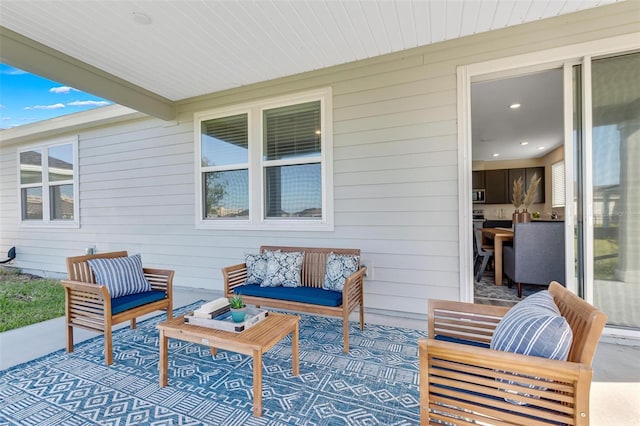 view of patio with an outdoor living space