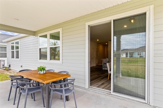 view of patio featuring outdoor dining space