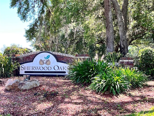 view of community sign