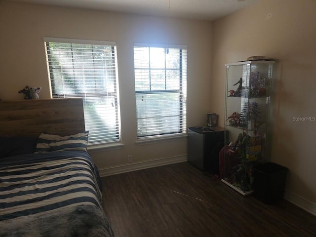 bedroom featuring dark wood-type flooring