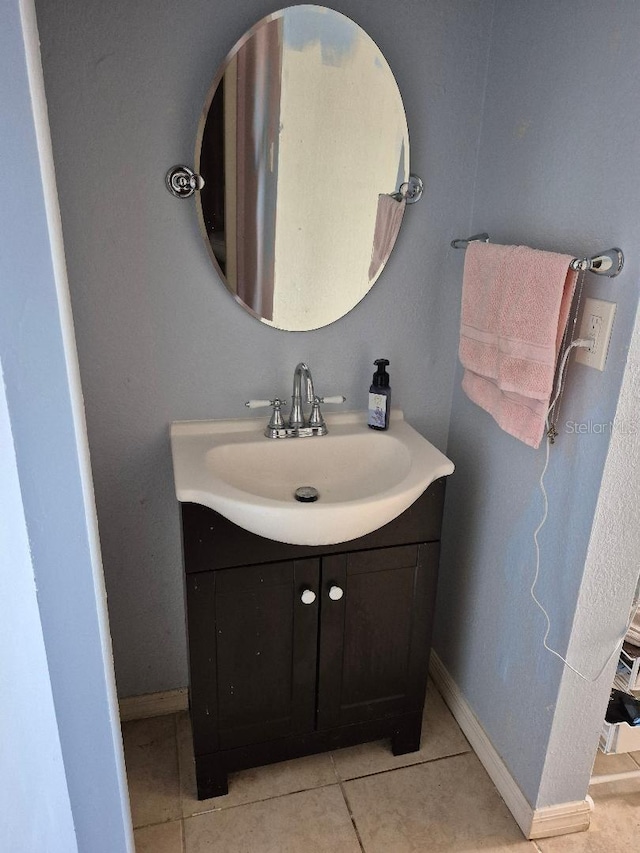 bathroom featuring vanity and tile patterned floors