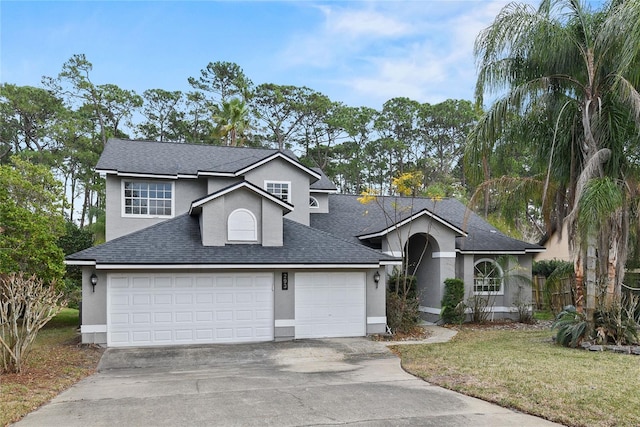 view of front of home featuring a front lawn