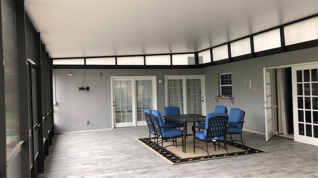 sunroom with french doors