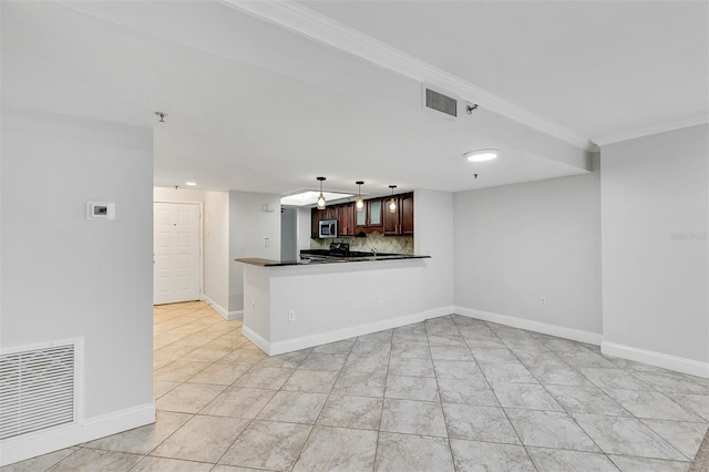 interior space featuring crown molding