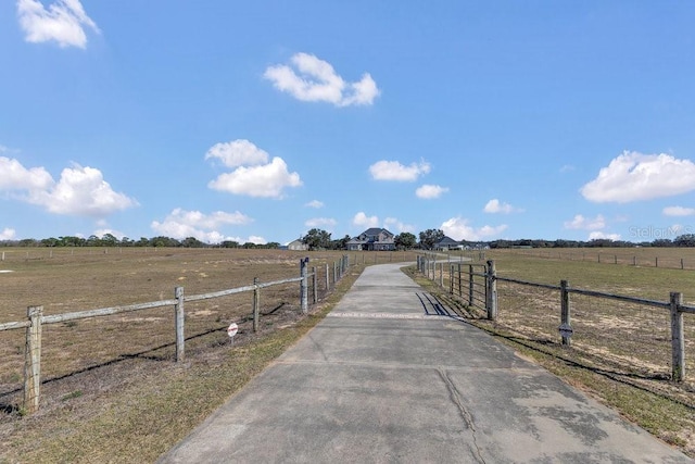 view of road featuring a rural view