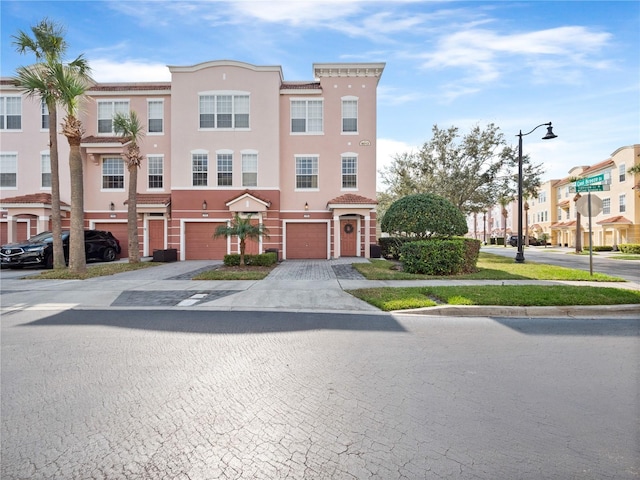 view of property with a garage