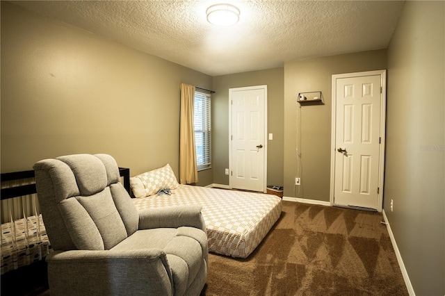 interior space with a textured ceiling