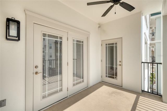 view of patio / terrace with ceiling fan