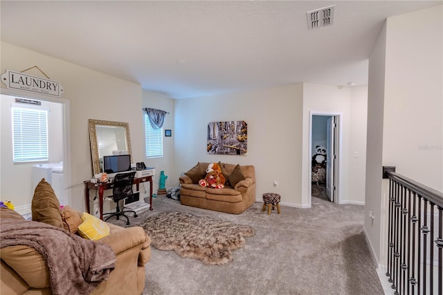 view of carpeted living room